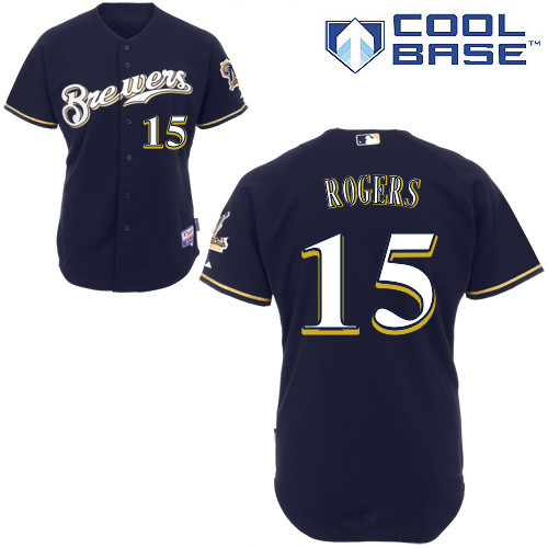 Jason Rogers #15 Youth Baseball Jersey-Milwaukee Brewers Authentic Alternate Navy Cool Base MLB Jersey